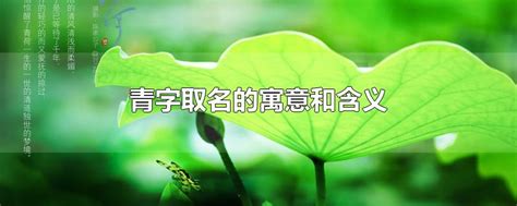 青名字意思|青字取名的寓意